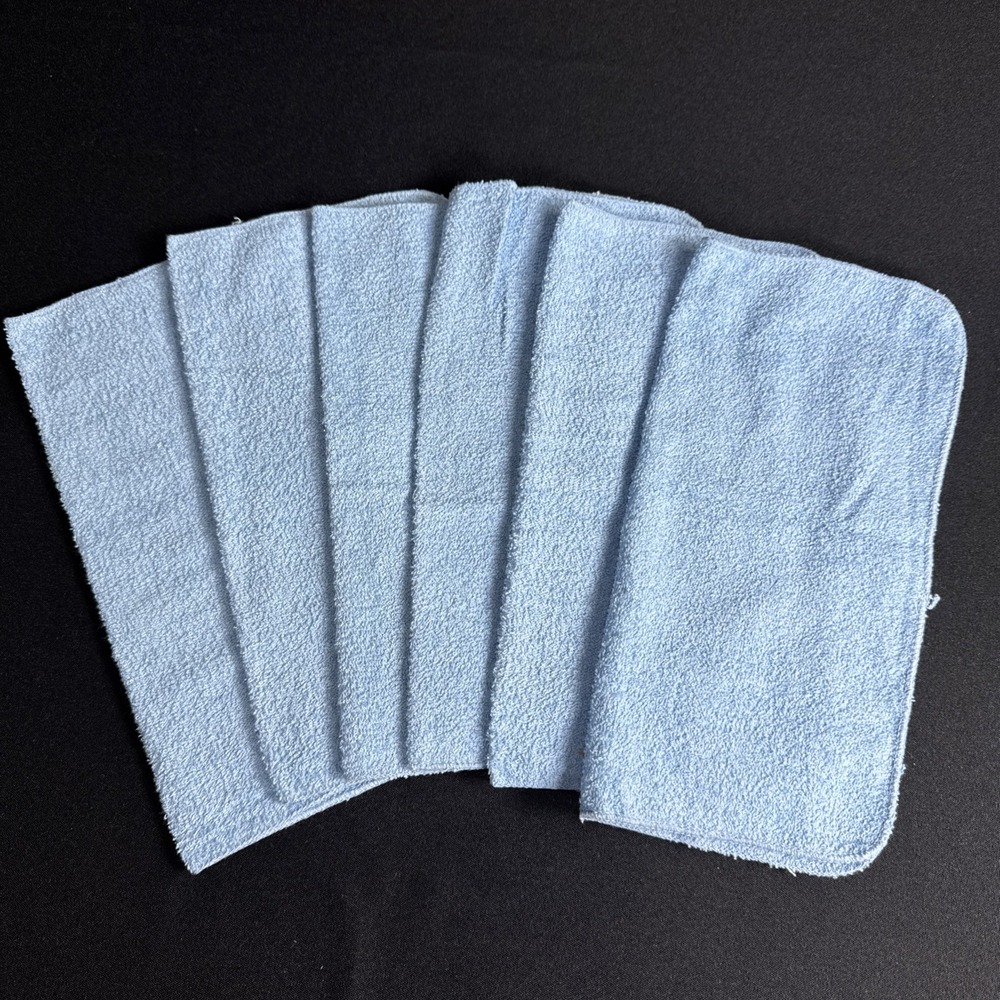 vintage st.marys washcloth towel blue cotton square usa mcm retro set of 6 NOS